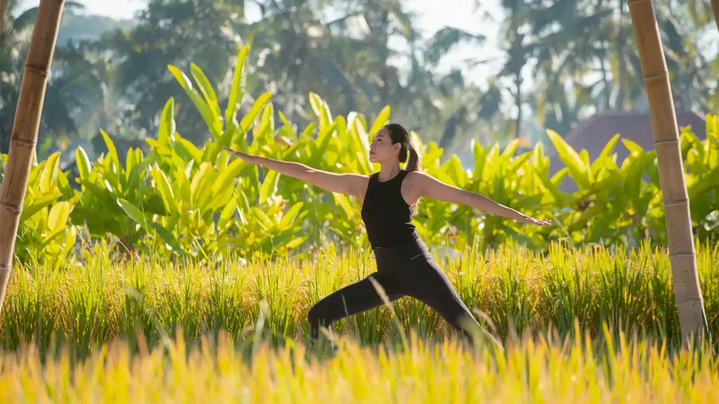 Yoga activity at the sun of granary ubud