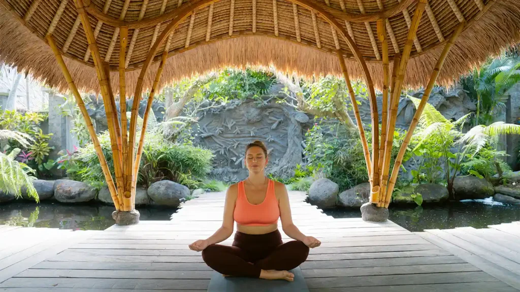 Yoga activity at the sun of granary ubud