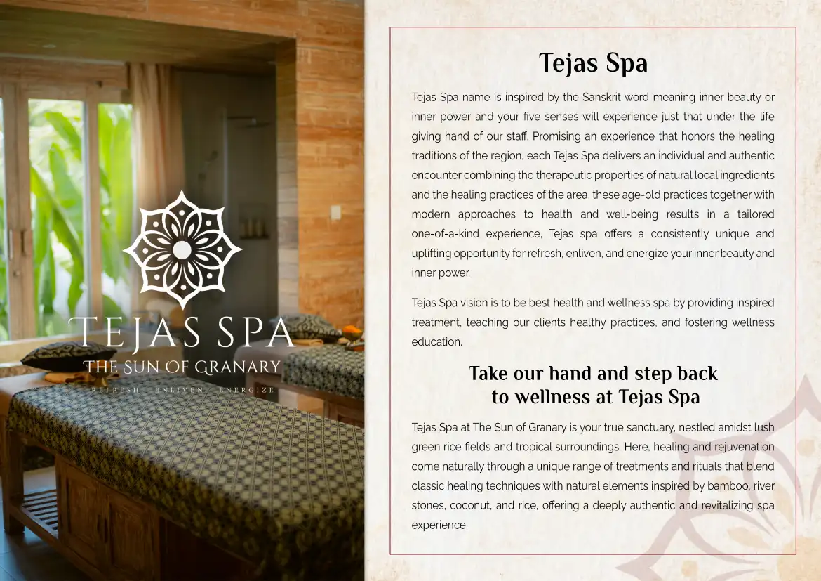 Menu at Tejas Spa by The Sun of Granary ubud 2025