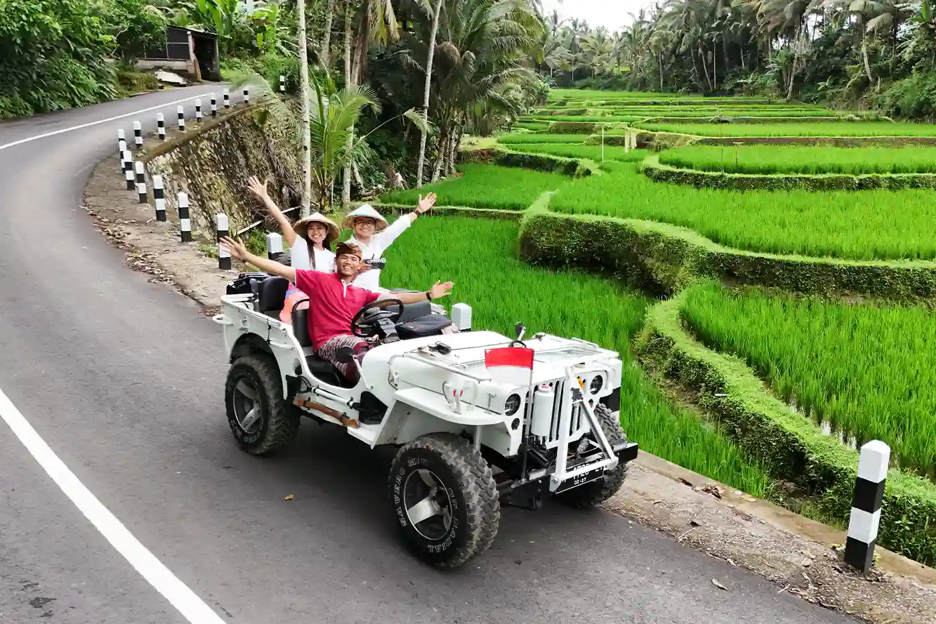 bali Jeep tour at the sun of granary ubud