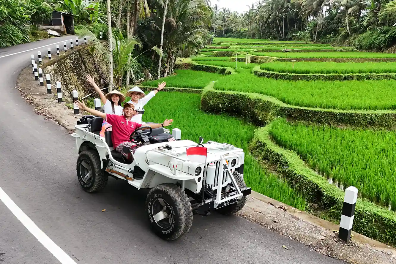 bali Jeep tour at the sun of granary ubud