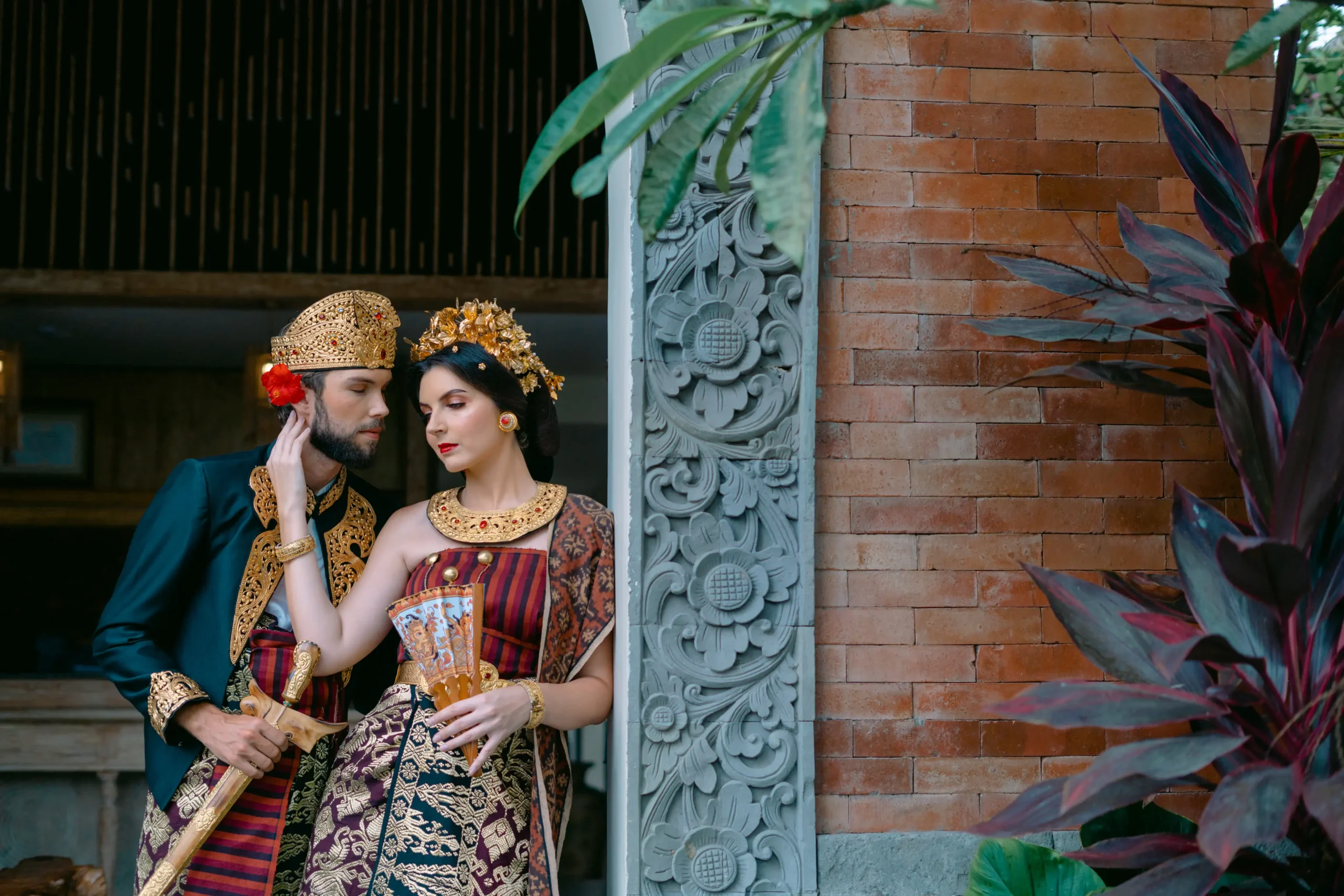 Couple in Royal Balinese Attire during a private photo session