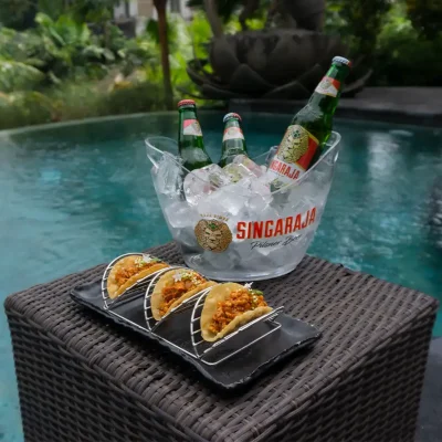 Beer & Tacos dining offer at kunang-kunang restaurant by the sun of granary ubud