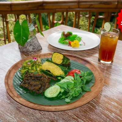 Nasi Bakar Belut Rempah dining offer at kunang-kunang restaurant by the sun of granary ubud